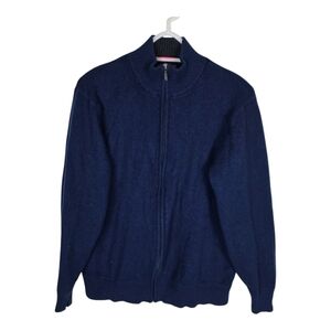LL Bean Men’s XL Full Zip Cotton Cashmere Sweater Casual Modern Outdoors Navy